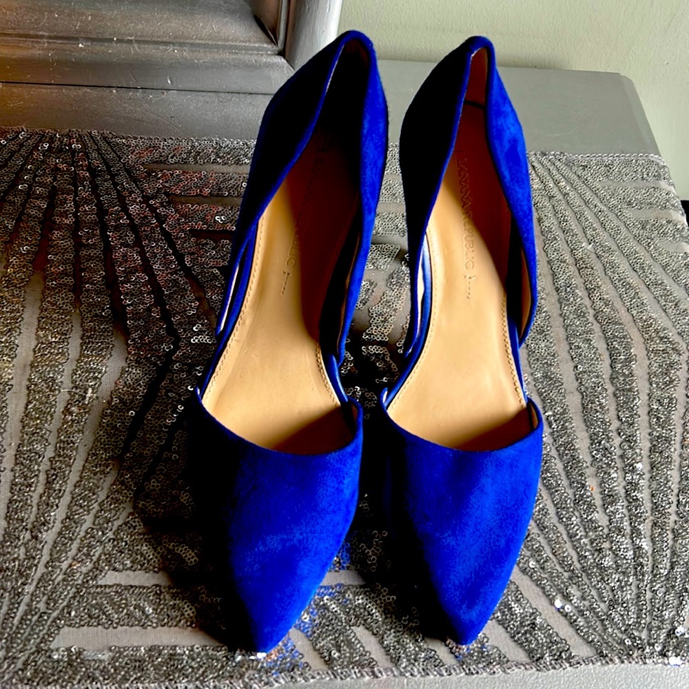 Blue Suede Banana Republic Pumps